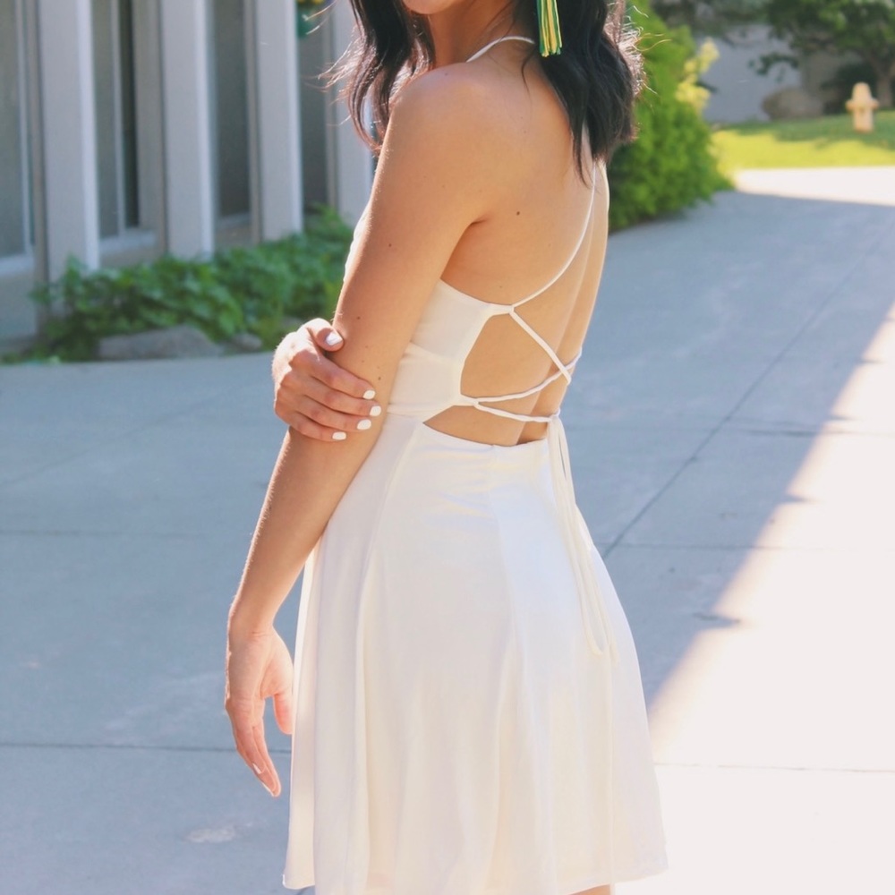 White Lucy In The Sky graduation dress